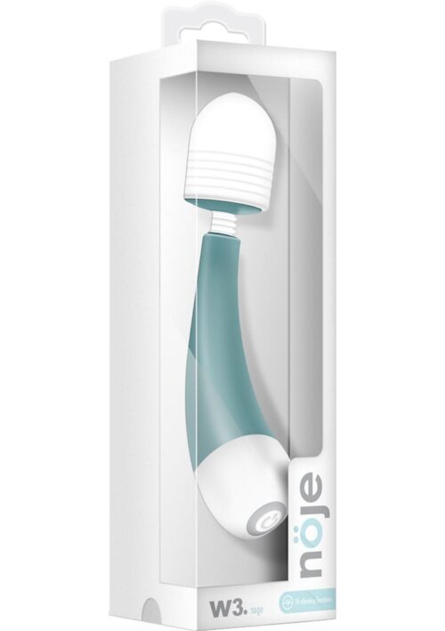 Noje W3 Mini Wand Rechargeable Silicone Massager - Sage