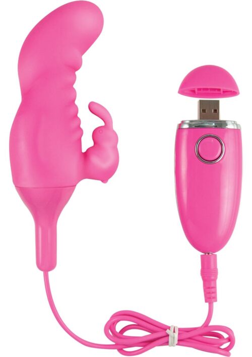 Ozone Orgasmic Rechargeable Silicone Bunny Bullet - Pink