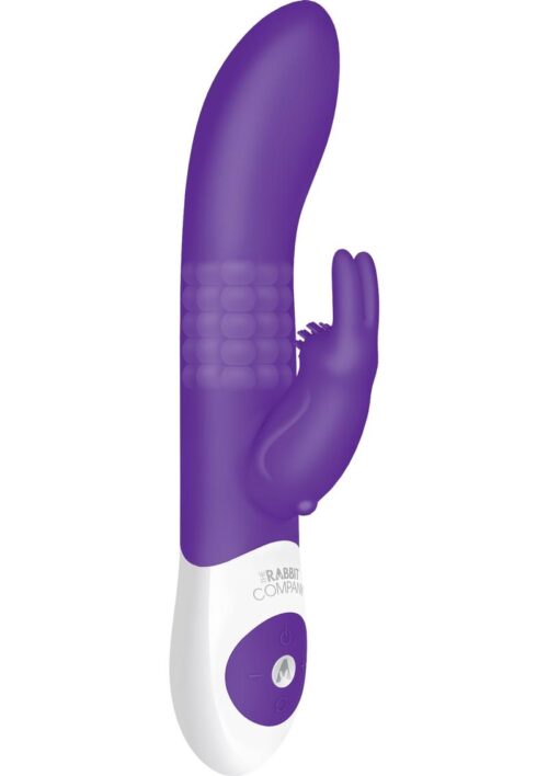 The Beaded Rabbit XL Rechargeable Silicone Vibrator with Rotating Beads - Purple