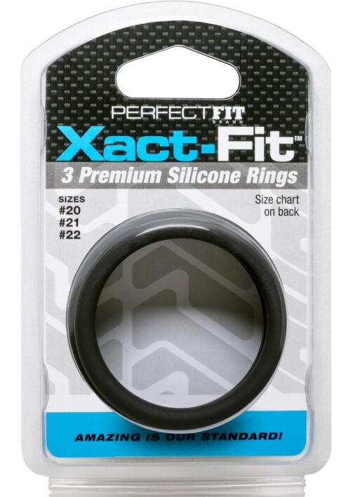 Perfect Fit Xact-Fit Silicone Ring Kit - LG /XL - Black (3 pack)