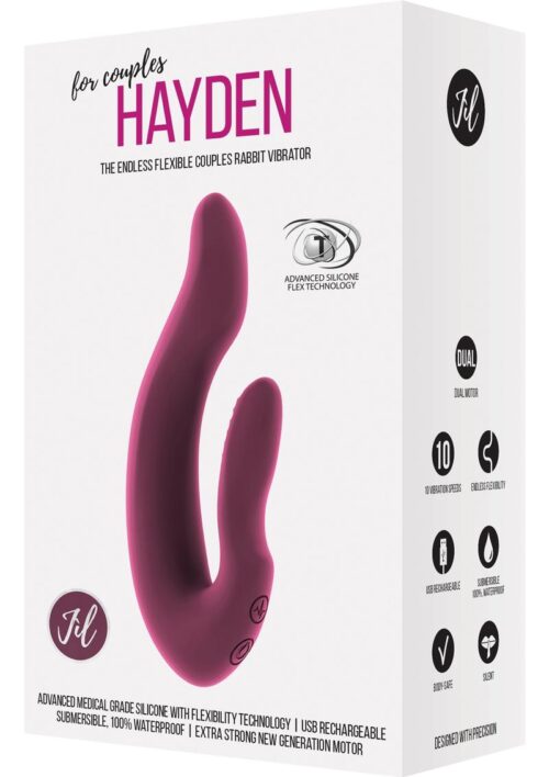 Jil Hayden Flexible Couples Rabbit Silicone Rechargeable Vibrator - Pink