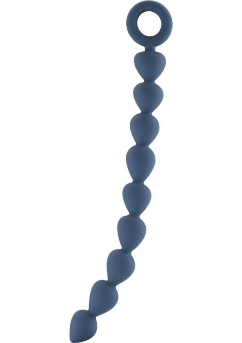 Mjuze Silicone Bead Chain With Handle Anal Beads - Blue