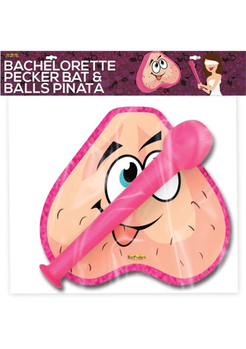 Bachelorette Pecker Bat and Balls Pinata Combo - Pink