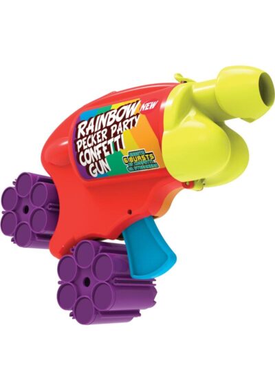 Rainbow Pecker Confetti Gun with 2 Multicolor Confetti Cartridges