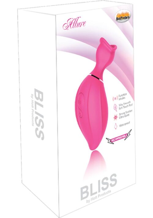 Bliss Allure Silicone Rechargeable Clitoral Suction Vibe Waterproof - Magenta