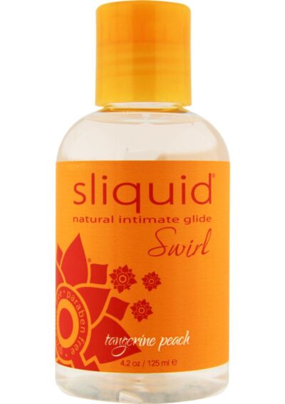 Sliquid Natural Intimate Glide Swirl Water Based Flavored Lubricant Tangerine Peach 4.2oz