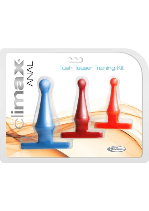 Climax Anal Tush Teaser Training Kit Silicone Anal Plugs (3 Pack) - Mutli-Colored