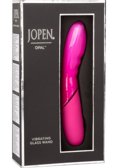 Jopen Opal Wand Rechargeable Silicone Vibrating G-Spot Glass Wand Massager - Pink