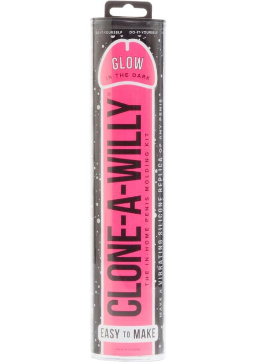 Clone-A-Willy Silicone Dildo Molding Kit with Vibrator - Glow In The Dark - Pink