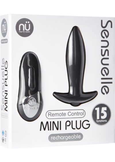 Nu Sensuelle Remote Control Mini-Plug Rechargeable Silicone Vibrating Plug - Black