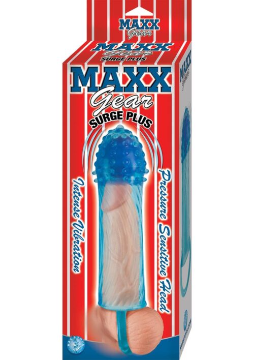 Maxx Gear Surege Plus Vibrating Textured Sleeve - Blue