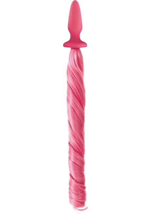 Unicorn Tails Silicone Anal Plug - Pastel Pink