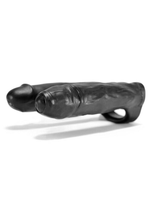 Oxballs 3-Way Penetrator Double Dildo and Cock Ring 8in- Black