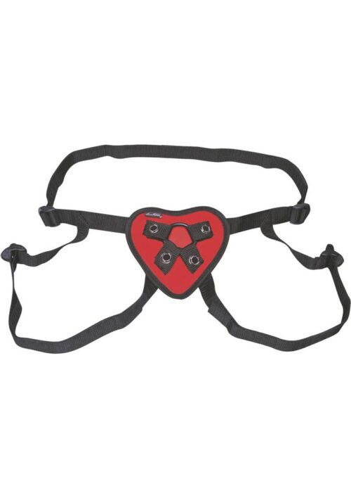 Lux Fetish Red Heart Strap-On Harness Adjustable