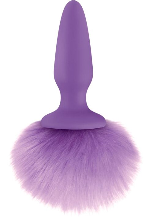 Bunny Tails Silicone Butt Plug - Purple