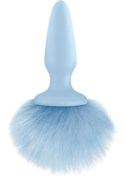 Bunny Tails Silicone Butt Plug - Blue