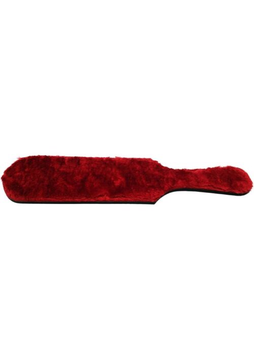 Rouge Leather Paddle with Faux Fur - Black and Red