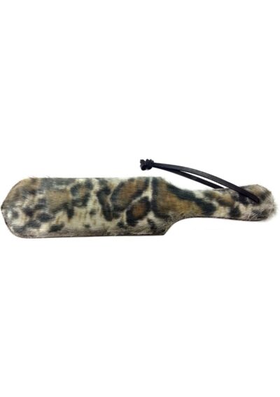 Rouge Leather Paddle with Faux Fur - Black and Leopard Print