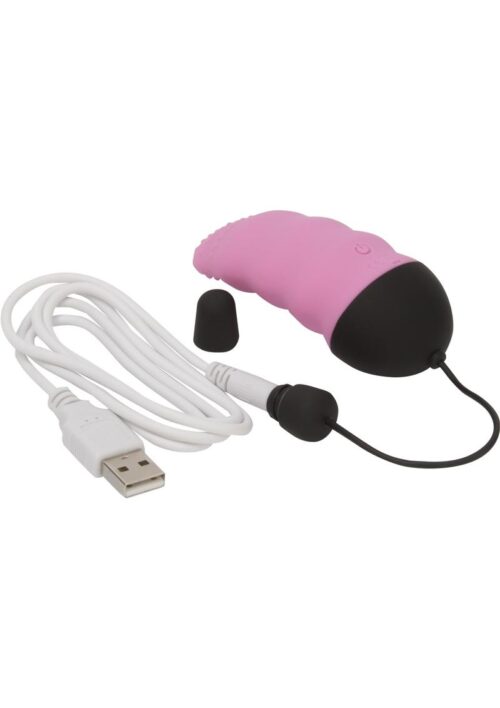 Simple and True Vibrating Rechargeable Silicone Tongue Egg with Remote Control - Pink