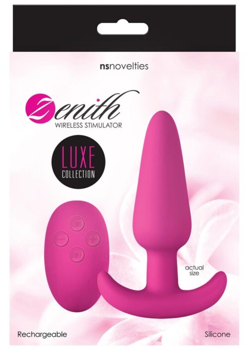 Luxe Collection Zenith Wireless Stimulator Rechargeable Silicone Anal Plug with Remote Control - Pink