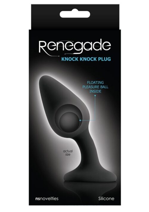 Renegade Knock Knock Plug Silicone Anal Plug with Floating Pleasure Ball - Black