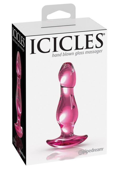 Icicles No 73 Beaded Glass Anal Plug - Pink