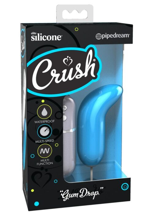 Crush Gum Drop Wired Remote Control Silicone G-Spot Bullet Waterproof Blue