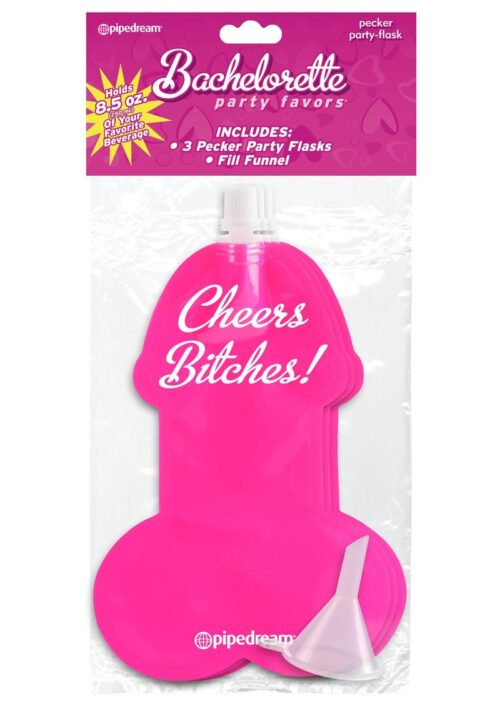 Bachelorette Party Favors Pecker Party Flask - Pink/White