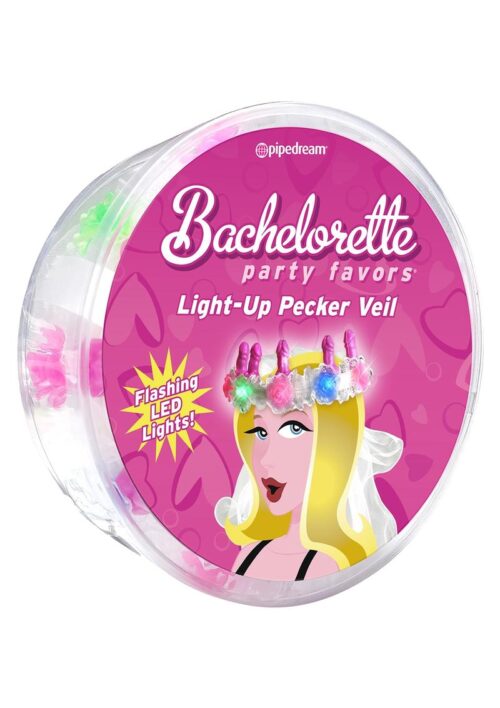 Bachelorette Party Favors Light-Up Pecker Veil Multi-Color Lights