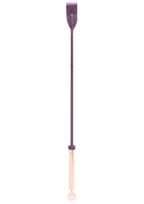 Fifty Shades Freed Cherished Collection Leather Riding Crop Purple With Gold Color Handle
