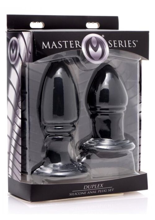 Master Series Duplex Silicone Anal Plug Set - Black