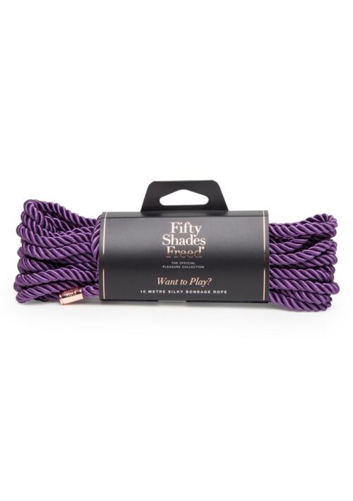 Fifty Shades Freed Want to Play? 32ft Silk Rope - Purple