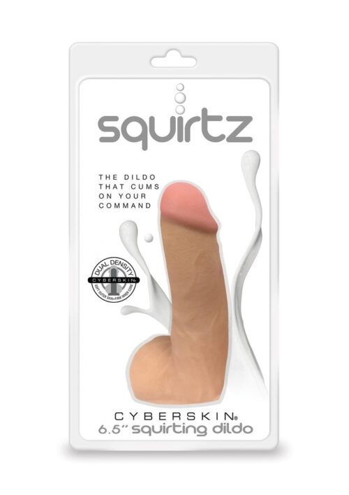 Squirtz CyberSkin Squirting Dildo with Balls 6.5in - Flesh