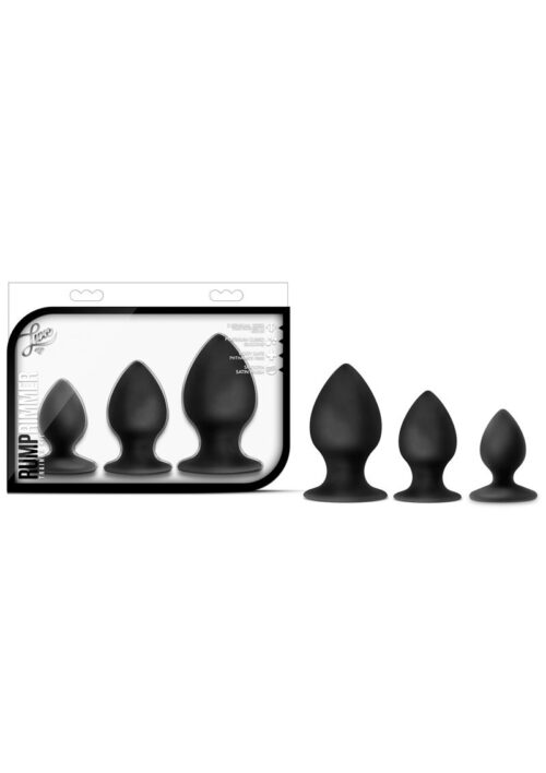 Luxe Rump Rimmer Silicone Anal Kit (3 Piece Kit) - Black