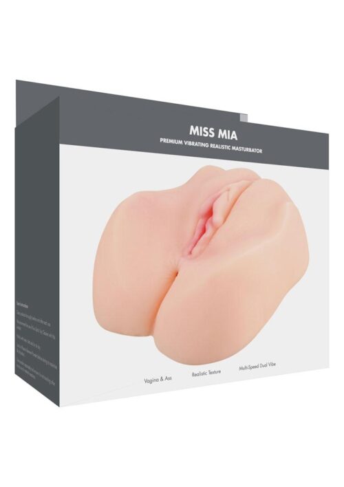 ME YOU US Miss Mia Premium Vibrating Realistic Masturbator - Pussy and Butt - Vanilla