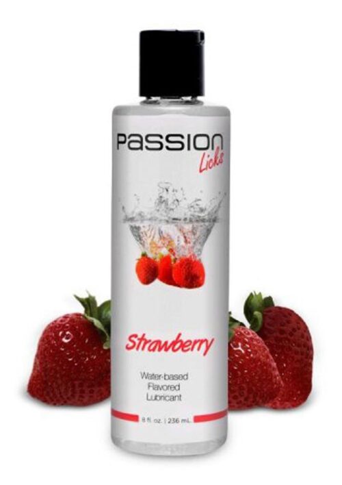 Passion Licks Strawberry Water Based Flavored Lubricant 8oz