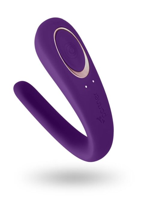 Satisfyer Double Classic Silicone USB Rechargeable Couples Vibrator - Purple