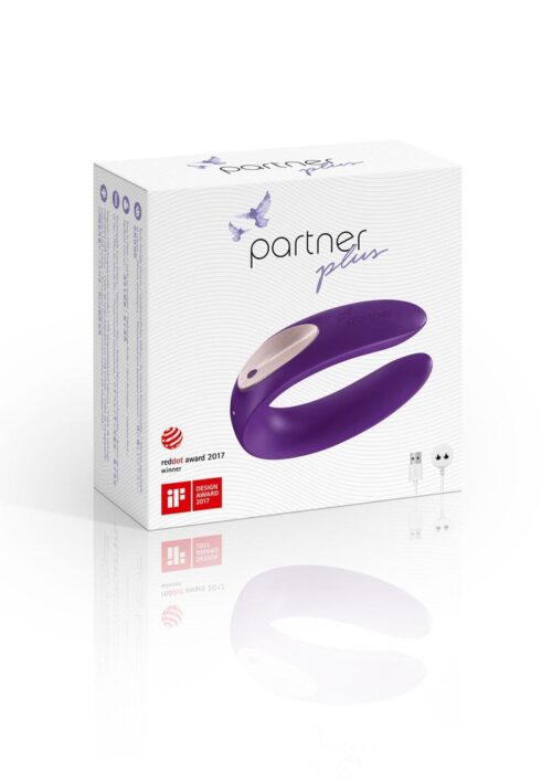 Satisfyer Double Plus Silicone USB Rechargeable Couples Vibrator - Purple
