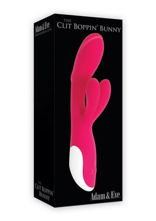 Adam and Eve The Clit Boppin Bunny Silicone Vibrator Waterproof Pink 8.2 Inch