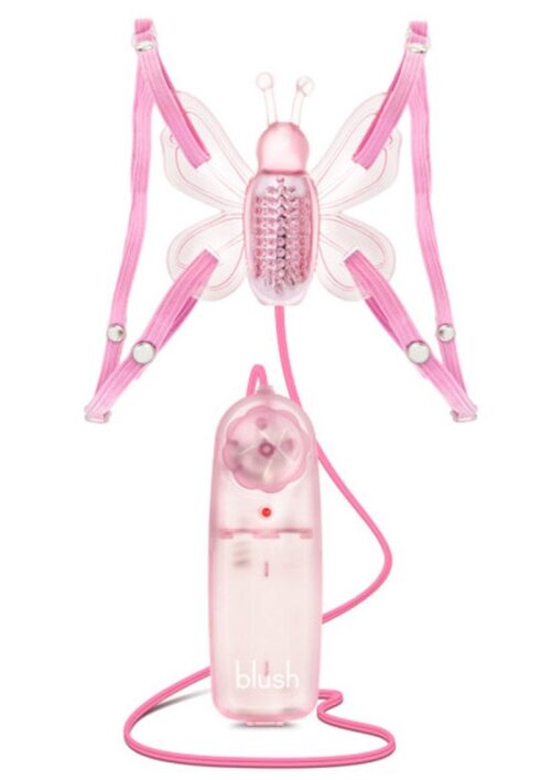 Play with Me Petite Butterfly Strap On With Remote Control- Pink
