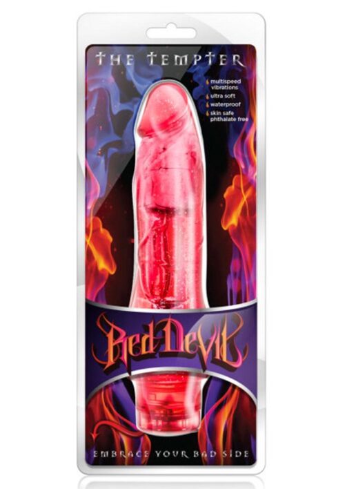 Red Devil The Tempter Vibrating Dildo 9in - Red