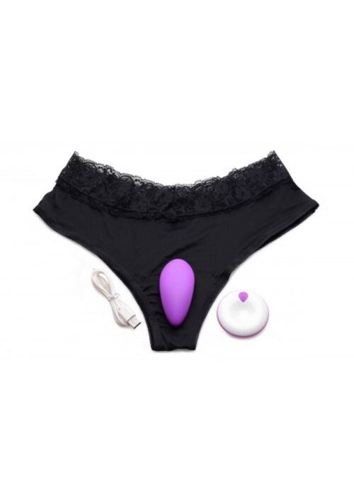 Frisky Naughty Knickers Silicone Panty Vibe with Remote Control- Silver