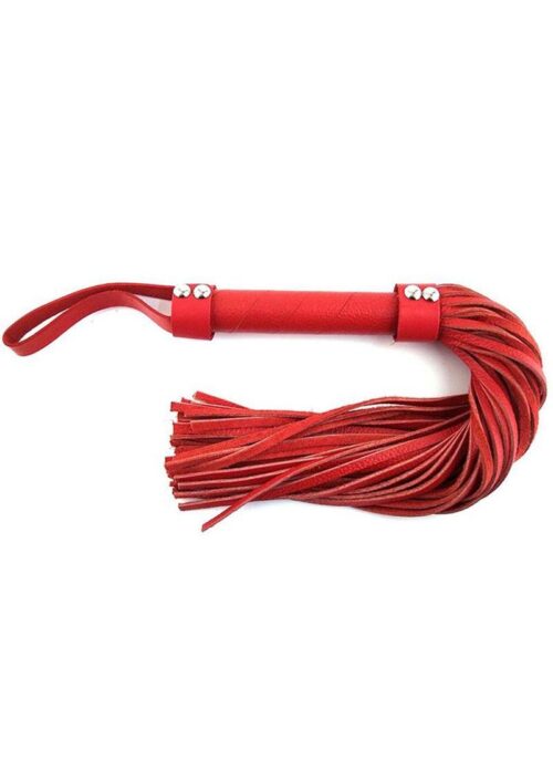 Rouge Short Leather Flogger - Red