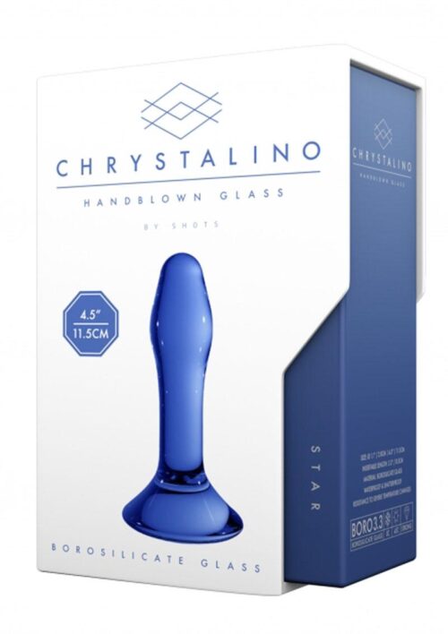 Chrystalino Star Glass Butt Plug 4.5in - Blue