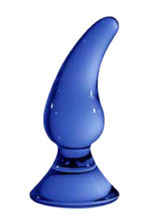 Chrystalino Genius Glass Butt Plug 4.5in - Blue