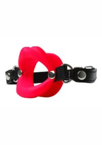 Sex and Mischief Silicone Lips Open Mouth Gag - Red