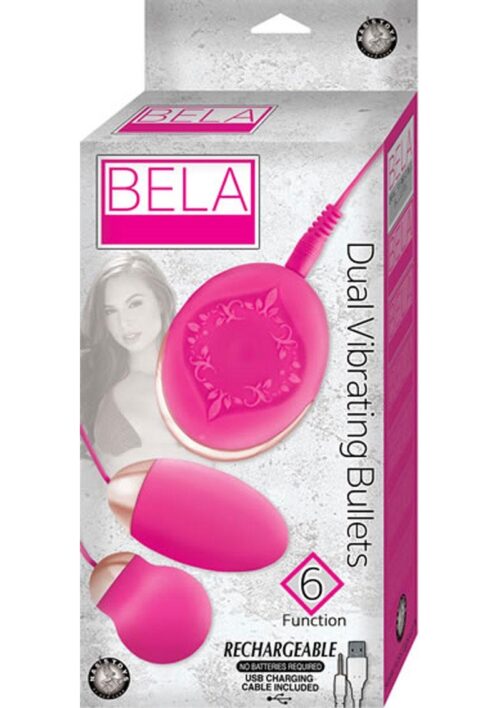 Bela Silicone Dual Vibrating Rechargeable Bullets - Pink