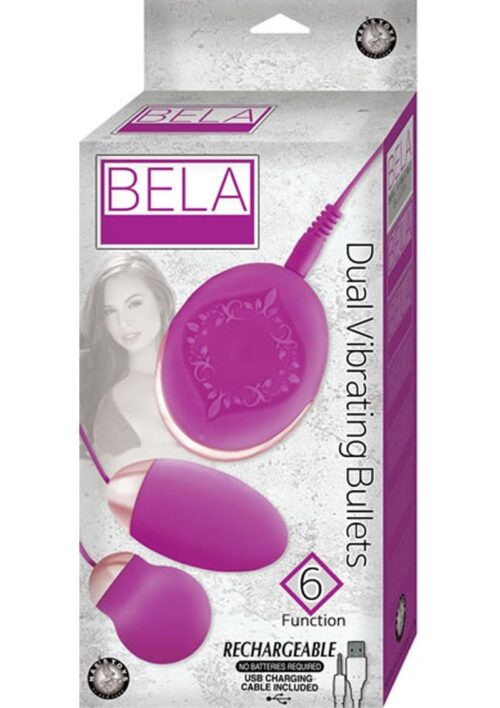 Bela Silicone Dual Vibrating Rechargeable Bullets - Purple
