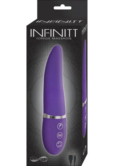 Infinitt Tongue Massager Rechargeable Silicone Vibrator - Purple