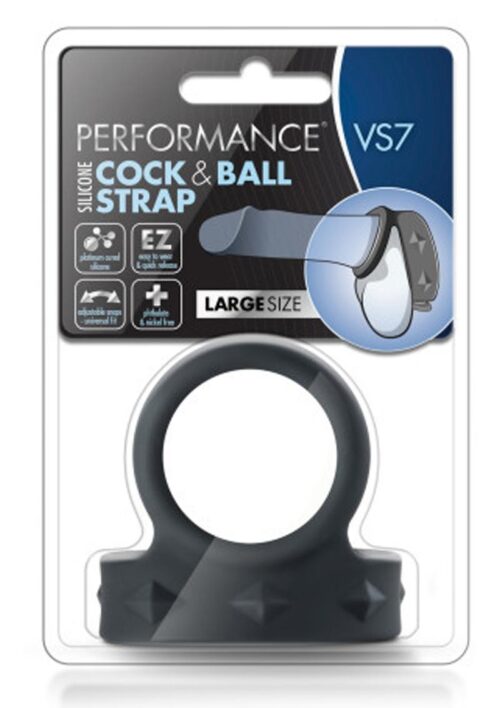 Performance VS7 Silicone Cock and Ball Strap Large - Black